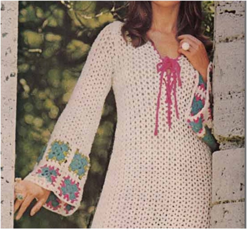 CROCHET DRESS PATTERN Vintage 60s Crochet Maxi Dress Pattern Etsy