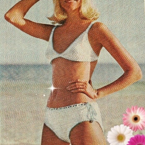 CROCHET BIKINI PATTERN Vintage 60s Crochet Swimsuit Pattern Crochet Bra Pattern Crochet Panties Pattern Crochet shorts
