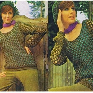 Crochet TOP Pattern Vintage 70s and Crochet Hat Pattern-2 - Etsy