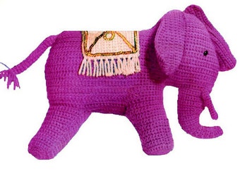 Crochet TOY Pattern Vintage 70s Crochet Elephant Toy Pattern Stuffed Animal Pattern Crochet Baby Toy Pattern