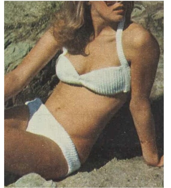  Vintage Knitting PATTERN to make - 50s Bikini Swimsuit Bra  Shorts. NOT a finished item, this is a pattern and/or instructions to make  the item only. : Arts, Crafts & Sewing