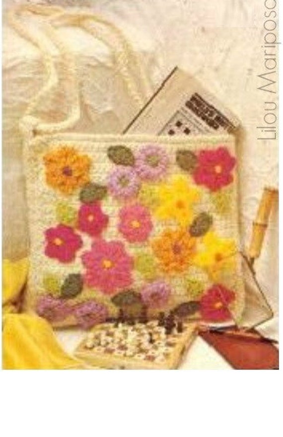 vintage crochet beach bag