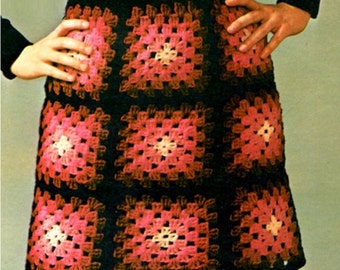 Crochet Pattern Vintage 70s-Crochet Skirt Pattern-Crochet Poncho Pattern-Boho Crochet Pattern- Bohemian Clothing-pdf-INSTANT DOWNLOAD