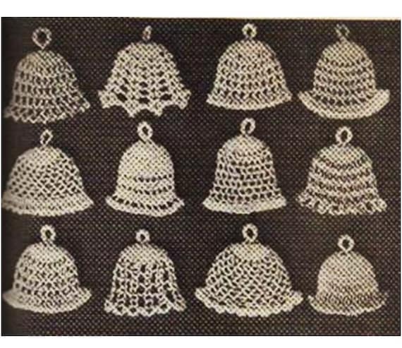 Crochet Christmas BELL Ornaments Pattern Crochet Ornament Pattern Crochet BELL Pattern Crochet Baptism Favor Pattern~12 patterns