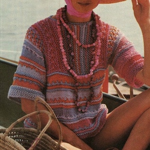 TOP Pattern Vintage 70s  Mexican Top Pattern Sweater Pattern Tunic Pattern Vintage 70s KNITTING PATTERN Blouse Pattern
