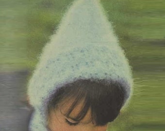 PIXIE HAT PATTERN Vintage 70s Knitting Pattern Hat Pattern Pixie Hood Pattern