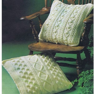 Pillow Pattern Vintage Cushion Cover Pattern Pillow Case Pattern Home Decor Knitting Pattern Aran Cushion Patterns Aran Pillows Pattern image 1