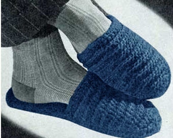 Crochet Men Slippers Pattern Crochet Men Pattern Vintage 60s Crochet Mens Slipper Pattern
