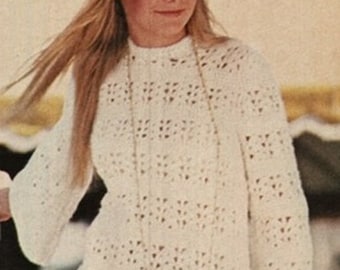 Crochet TOP Pattern Vintage 70s Crochet PANTS Pattern Crochet Sweater Pattern Crochet Tunic Pattern Crochet Blouse Crochet Dress