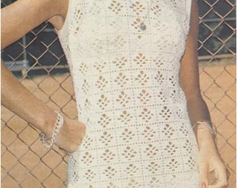 Patron de tejdo en crochet 1970s- pdf de tejido a crochet vestido