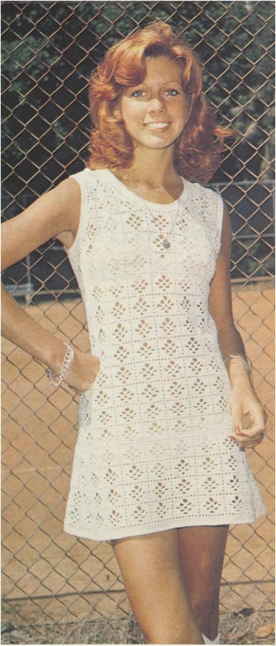 crochet 70s dress