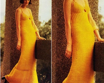 CROCHET DRESS PATTERN Vintage 70s Crochet Wedding Dress Pattern Bohemian Clothing Instant Download