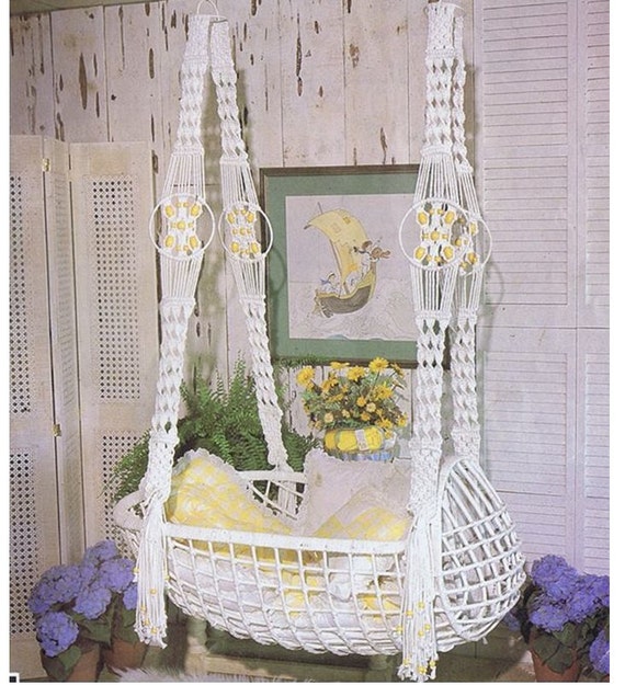 macrame hanging cradle