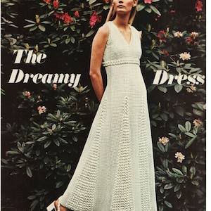 Crochet Dress Pattern Vintage 70s Crochet Maxi Dress Pattern Crochet Wedding dress Bohemian Clothing-INSTANT DOWNLOAD