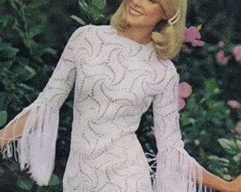 CROCHET DRESS PATTERN Crochet wedding dress pattern crochet maxi dress crochet party dress pattern Vintage 70s