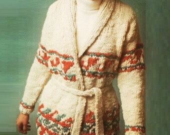 Mexican Jacket Pattern Sweater Pattern Cardigan Pattern Vintage 70S KNITTING PATTERN poncho pattern wrap pattern