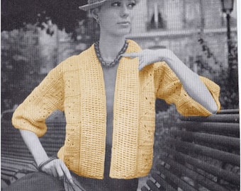 Crochet CARDIGAN Pattern Vintage 70s Crochet Sweater Pattern Motif Crochet Jacket Pattern Crochet Coat Pattern TOP PATTERN instant download