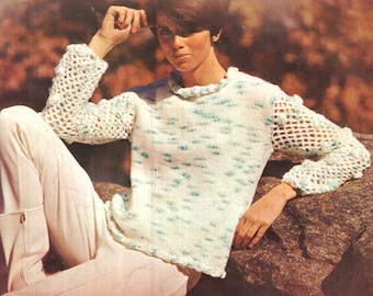 TOP Pattern Sweater Pattern Blouse Pattern KNITTING PATTERN Vintage 70s