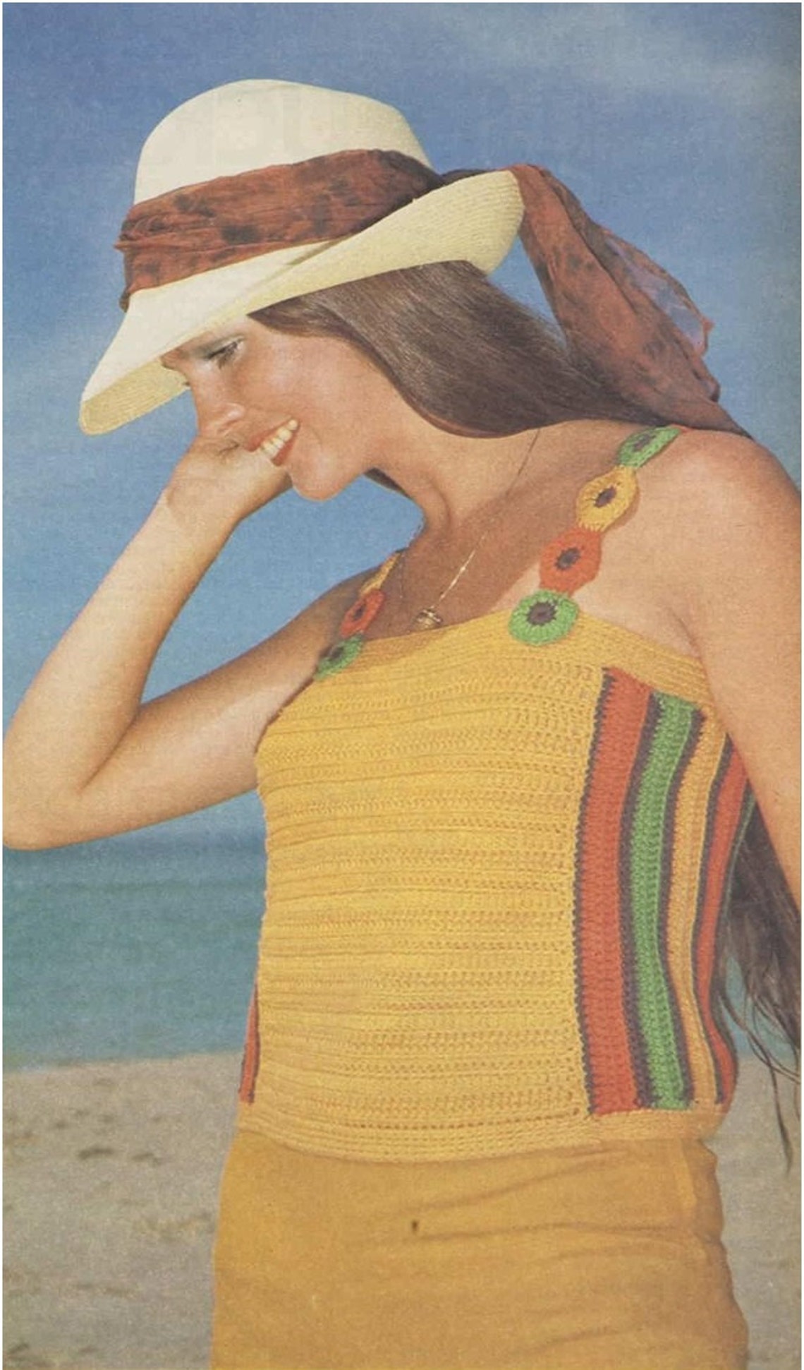 Crochet Pattern Vintage 70s CROCHET TOP Pattern Bohemian Clothing