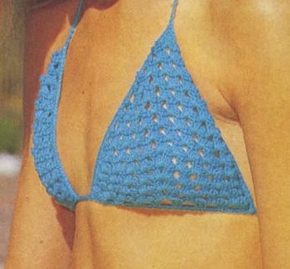 Crochet Bikini Pattern Vintage 70s Crochet Swimsuit Pattern Etsy
