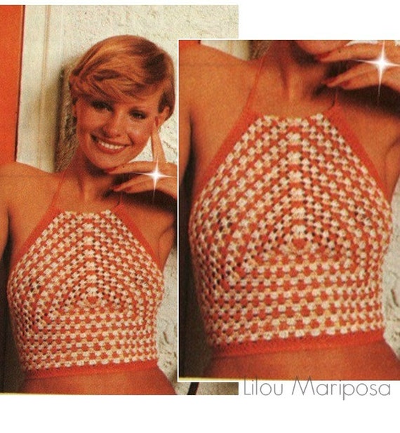 Patron de crochet 70s pdf de tejido crochet halter top patron a crochet blusa halter Etsy Espana