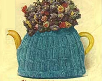 Knitting TEAPOT Pattern Knitted teacosy Pattern Vintage 40s Tea Cozy Pattern Kitchen Decor Tea Cosies Pattern Pot Cover Pattern Tea Cosy