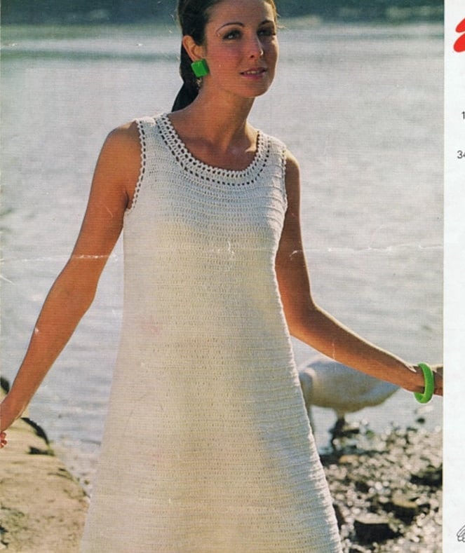 Women Crochet Dress Pattern Vintage 70s Crocheted Caftan Dress - Etsy