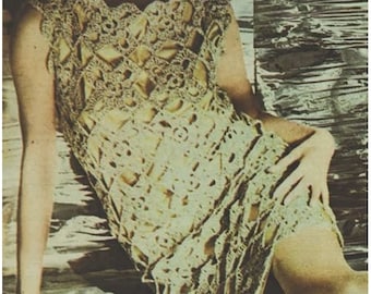 Patron de tejdo en crochet - pdf de tejido a crochet vestido hecho con motifs