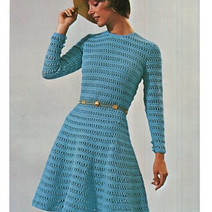 Crochet DRESS Pattern Vintage 70s Crochet Mod Dress Pattern Boho Crochet Dress Pattern Bohemian Clothing