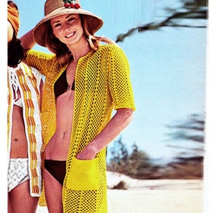 Virkad koftamönster Vintage 70-tals virkad bikiniöverdragsmönster Virkad tröja Virkad toppmönster bild 2