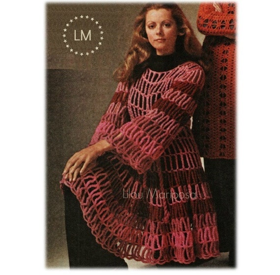Crochet Pattern Vintage 70s- Crochet Dress Pattern- Hippie Dress- Bohemian  Clothing-pdf INSTANT DOWNLOAD - Etsy