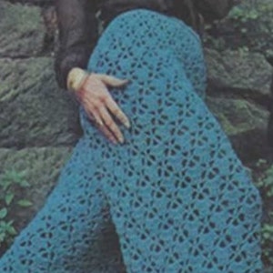 Crochet Pants Pattern Vintage 70s Crochet Lace Trousers Crochet Yoga Pants Boho Pants Bohemian Clothing Crochet Pants