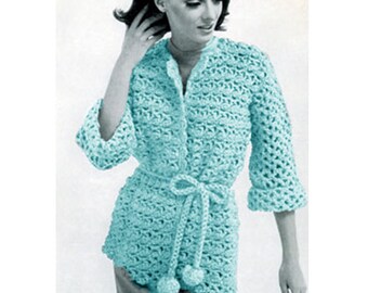 CROCHET JACKET PATTERN Vintage Pattern 70s Crochet Cardigan Pattern Crochet Sweater Pattern Instant Download