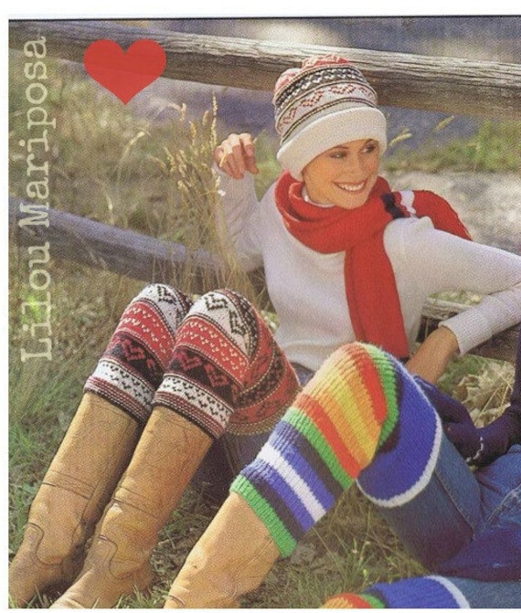 Leg Warmers Pattern Scarf Pattern Hat Pattern Boot Socks Pattern Vintage  70s,3 Knitting Patterns 