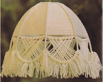 MACRAME PATTERN Vintage 70s Retro Rustic Vintage Handmade Macrame Lamp Shade Pattern Macrame Bohemian Boho Home Decor Instant Download