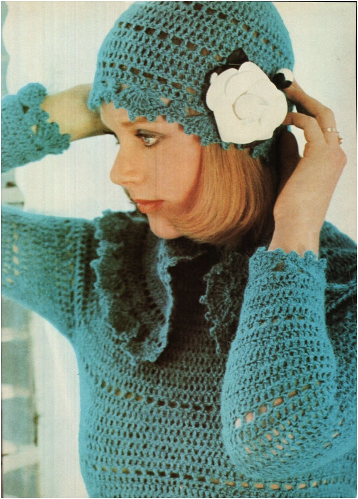 Crochet Pattern Vintage 70s crochet Top Pattern and Hat Pattern 2