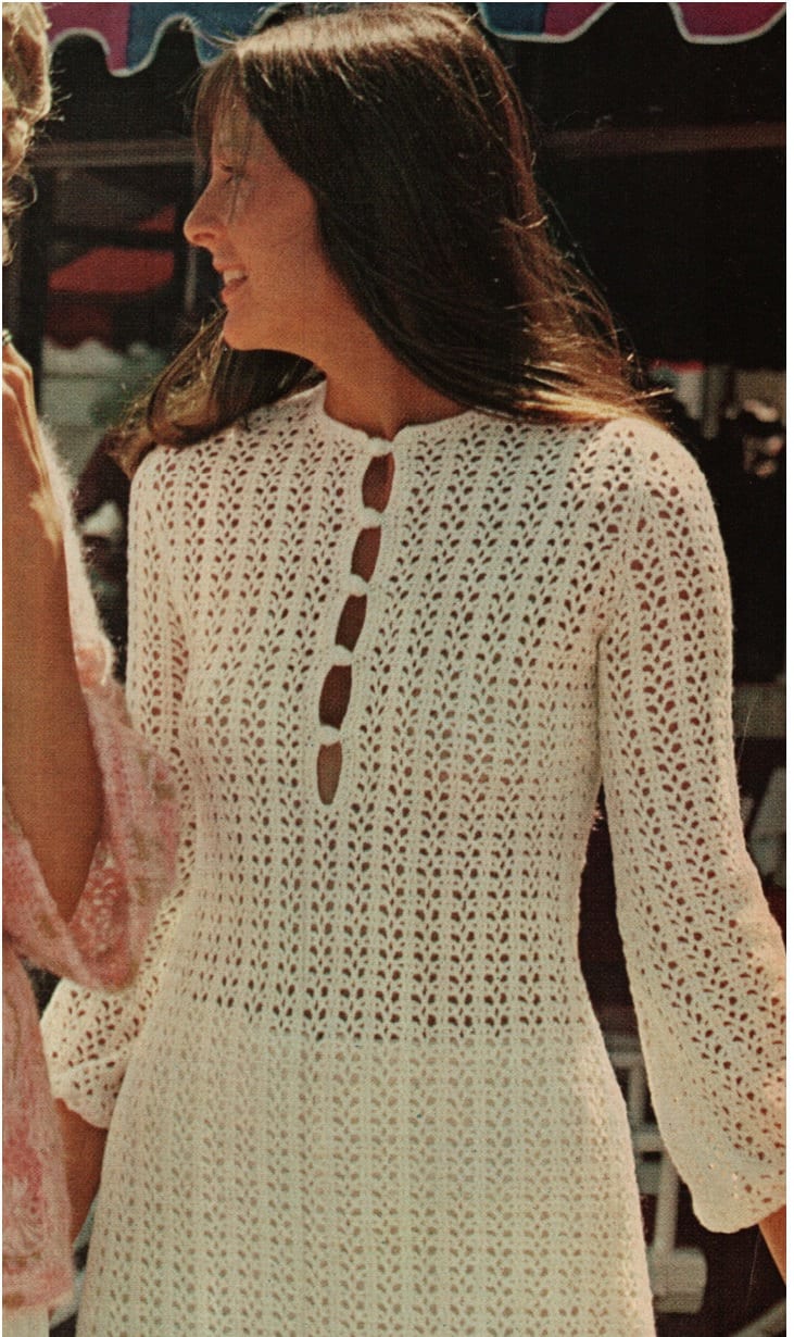 Crochet Dress Pattern Vintage 70s Crochet Tunic Top Crochet