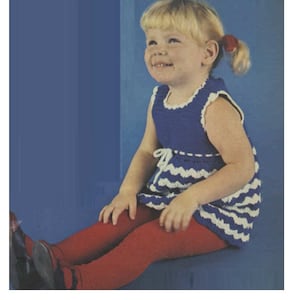 Crochet DRESS Pattern Vintage 70s Baby Girl Dress Pattern Crochet Toddler Dress Pattern Crochet Girl Dress Pattern