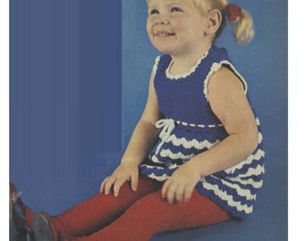 Crochet DRESS Pattern Vintage 70s Baby Girl Dress Pattern Crochet Toddler Dress Pattern Crochet Girl Dress Pattern