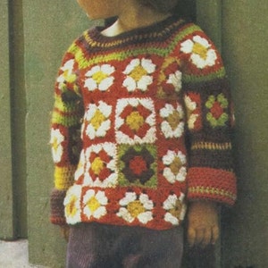 Crochet Sweater Pattern Vintage 70s crochet baby jacket pattern crochet top pattern crochet granny pattern crochet toddler pattern