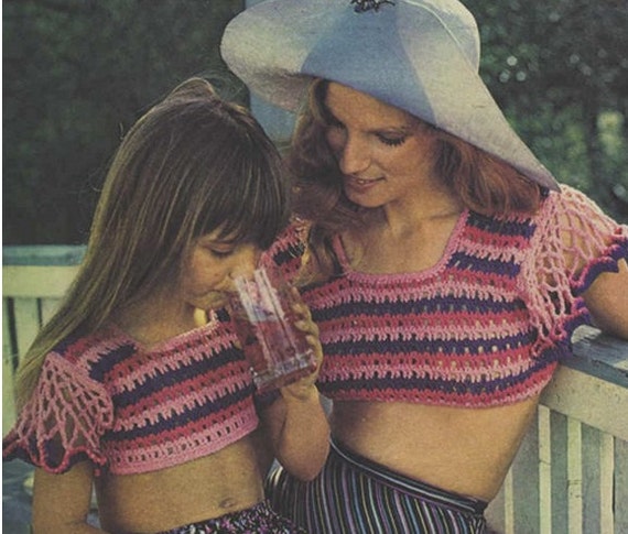 Utroskab service slot Crochet Top Pattern Vintage 70s Crochet Midrif Top Pattern - Etsy