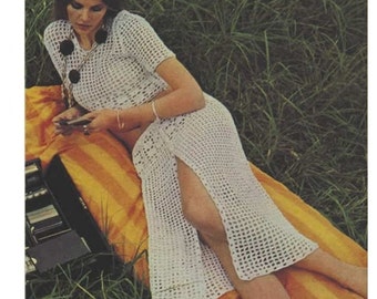 Crochet Pattern Vintage 70s Crochet Top Pattern and Crochet Skirt Pattern-Bohemian Clothing-INSTANT DOWNLOAD