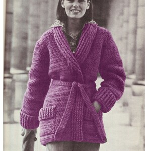 CROCHET JACKET PATTERN Vintage Pattern 70s Crochet Cardigan Pattern Instant Download