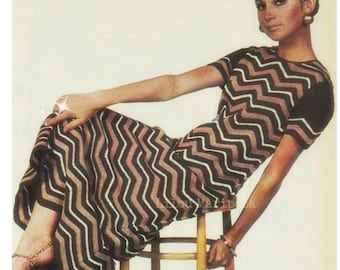 Crochet DRESS Pattern Vintage 70s Crochet Maxi Dress Pattern Boho Crochet Long Dress Pattern Crochet Sweater Dress Bohemian Clothing