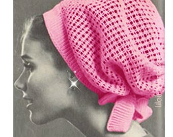 Crochet Pattern Vintage 60s Crochet Hat Pattern Crochet Snood Pattern Hair Net Hair Accessories Bohemian Clothing-INSTANT DOWNLOAD