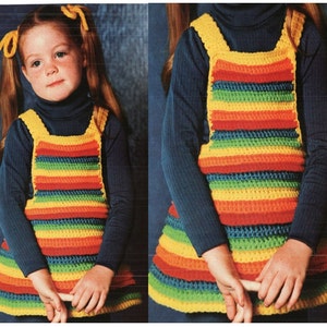 Crochet DRESS Pattern Vintage 70s Girl Crochet Dress Pattern Crochet Jumper Dress Pattern Instant Download