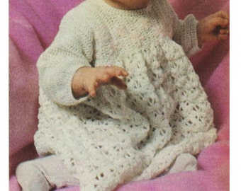 Crochet DRESS Pattern Vintage 70s Baby Girl Dress Pattern Crochet Baby Dress Pattern INSTANT DOWNLOAD