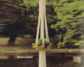 MACRAME PATTERN Vintage 70s Vintage Handmade Macrame Plant Hanger Macrame Planter Pattern Macrame Bohemian Boho Home Decor Instant Download