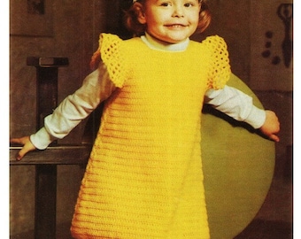 Crochet DRESS Pattern Vintage 70s Crochet Girl Dress Pattern Crochet Baby Dress Pattern