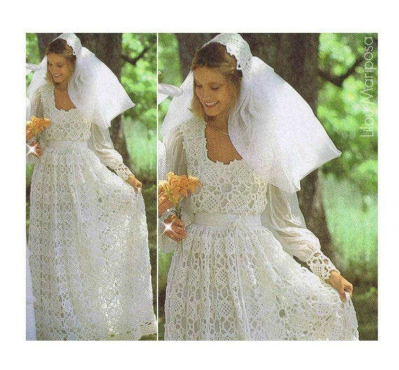 vintage crochet wedding dress